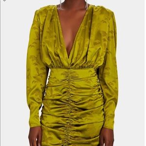 RONNY KOBO Michelle Ruched Satin Jacquard Mini Dress